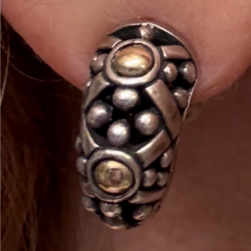 John Hardy Silver and Gold Earrings